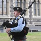 University of Otago student and solo piper Liam Kernaghan performs at the University of Otago...