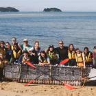University of Otago student Bokyong Mun (centre front) with some of the 26 people who took a...
