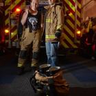 University of Otago students Tessa Stewart  and Casey Davies at the Ravensbourne Fire Station....