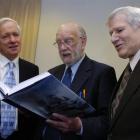 University of Otago vice-chancellor Prof David Skegg, researcher George Griffiths and author Ian...