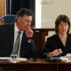 University of Otago vice-chancellor Prof Harlene Hayne and Chancellor John Ward yesterday during...