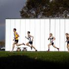Otago University runner Sam Kidd (far left) leads Daniel Balchin (Caversham), Bryce Morgan (Ariki...