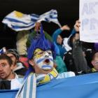 Uruguay fans celebrate their team's win over Serbia 1-0 in the Fifa U 20 World Cup at Otago...