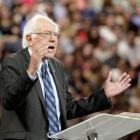 US Democratic presidential candidate Senator Bernie Sanders delivers an address to Liberty...