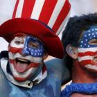 US supporters cheer before their Rugby World Cup Pool C match against Italy at Trafalgar Park in...
