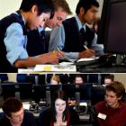 Using modern technology to develop future innovations at a workshop in Dunedin yesterday are (top...