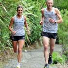 Val Muskett and John Bayne train at Ross Creek this week. Photo by Gregor Richardson.