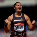 Valerie Adams reacts during the women's shot put at the Diamond League 'Anniversary Games'...