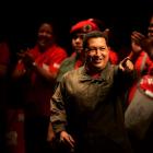 Venezuela's President Hugo Chavez at a rally with members of the Socialist United Party of...