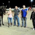 Vic N Art with his owners Jacqui, Eion, Brent and Pat Latimer after success last night at Forbury...