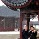 Chinese concert violinist Chuanyun Li and German conductor Werner Andreas Albert enjoy the...