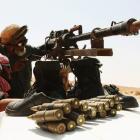 Volunteers with the anti-Gaddafi forces are seen in Al-Noflea, the closest area to Sirte, about...