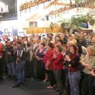 A crowd gathers for the annual Hunters' Evening at the Hard Antler Bar and Restaurant at Haast....