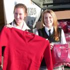 Waitaki Girls' High School deputy head prefect Jess Callaghan (left) and board of trustees pupil...