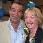 Waitaki MP Jacqui Dean celebrates her victory with husband Bill on Saturday night.  Photo by...