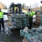 Waitaki Resource Recovery Trust business manager Dave Clare (left) and Terry Chappell (right), of...