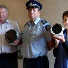 Waitaki Safer Community Trust co-ordinator Derek Beveridge, Senior Sergeant Jason McCoy and...