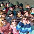 Wakari School junior pupils wear their sunglasses yesterday. Photo by Gerard O'Brien.