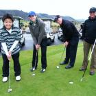 Wakatipu players, from left, Adam Han (16), of Frankton, Thomas Gillan (17), of Arrowtown, and...