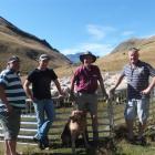 Wakatipu sheep dog triallists and judges (from left) Alister Ward, of Balclutha, Nick Fraser, of...