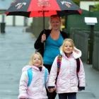 Walking to Musselburgh School yesterday morning are  Imogen (5, left) and Gwendoline (6) Wells...