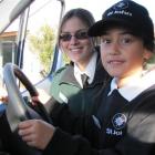 Wanaka St John cadet Eilish Fitzgerald (7) in the driving seat of Wanaka's new Mercedes Benz...