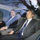 Warners Home entertainment group president Kevin Tsujihara (nearest camera) leaves Premier House...