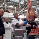 Watching Mark Tweedie at work during commissioning of the plant's beef  processing upgrade are...