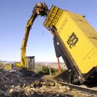 Watching scrap metal being loaded into a container on the the company's new container tilter...