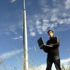 Wayne O'Hara, of Powerhouse Wind Ltd, tests a prototype of a wind turbine developed in Dunedin....