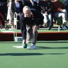 Rolling out . . . Life member Curly Morris delivers the jack at the opening of the Wanaka Bowling...