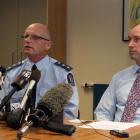 Western Bay of Plenty police commander Inspector Mike Clement (left) and Te Puke High School...
