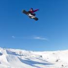 Will Jackways, of Wanaka, takes off on his way to winning the Electric Hip snowboarding big air ...