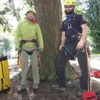 Will Koomjian (left) and Shane Blacktopp in the Queenstown Gardens last week. Photo by Christina...