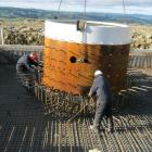 Work on the Mt Stuart wind farm near Milton is continuing with a foundation being prepared as a...