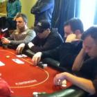World Series of Poker 2005 champion Joe Hachem (left), of Australia, competes at day one of the...