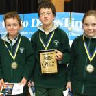 Year 5 and 6 winners (from left) Mat Johnston (10), Philipp Morgenstern  (10) and Abby Golden (11...