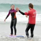 Year 7 Tahuna Normal Intermediate pupil Jessica Scott (11) learned to surf at St Clair Beach...