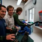 Yellow-Eyed Penguin trust field ranger Leith Thomson (left), of Dunedin,  and Dunedin-based...