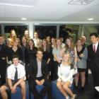 Youth Leadership Summit participants with ''The Don'' in the centre, Joel Peasey, trust chairman...