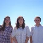 Youth worker Jess Laurent (centre)  with Dunstan High School pupils Grace Wells (left) and Joseph...
