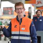 Z Energy  forecourt concierge Ed Matthews (20) and retailer Jonathan Usher at the Andy Bay...
