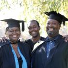 Zimbabwean couple Dzivi and Stan Chirenda, with son Itai, in a celebratory mood ahead of  today's...