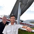 Croydon Aviation Heritage Trust quality assurance manager Phil Kean (left) and pilot Jordan Kean,...