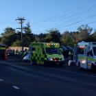 Emergency services at the scene of the crash. Photo by Rhys Chamberlain