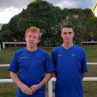 Football South club members Tim O’Farrell (left), of Dunedin, and Rory Findlay,  of Taieri, have...