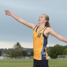 Taieri College pupil Zharna Beattie has broken the South Island under-14 discus record. Photo by...