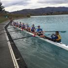 The Otago University Rowing Club crew that won the men’s eights at the New Zealand University...