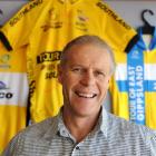 Cyclist Brad Evans' father, Wayne, is all smiles at Spin Cycles at Mosgiel last week. Photo by...