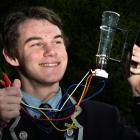 King's High School pupil Sam van der Weerden with an electron gun used in the teaching of physics...